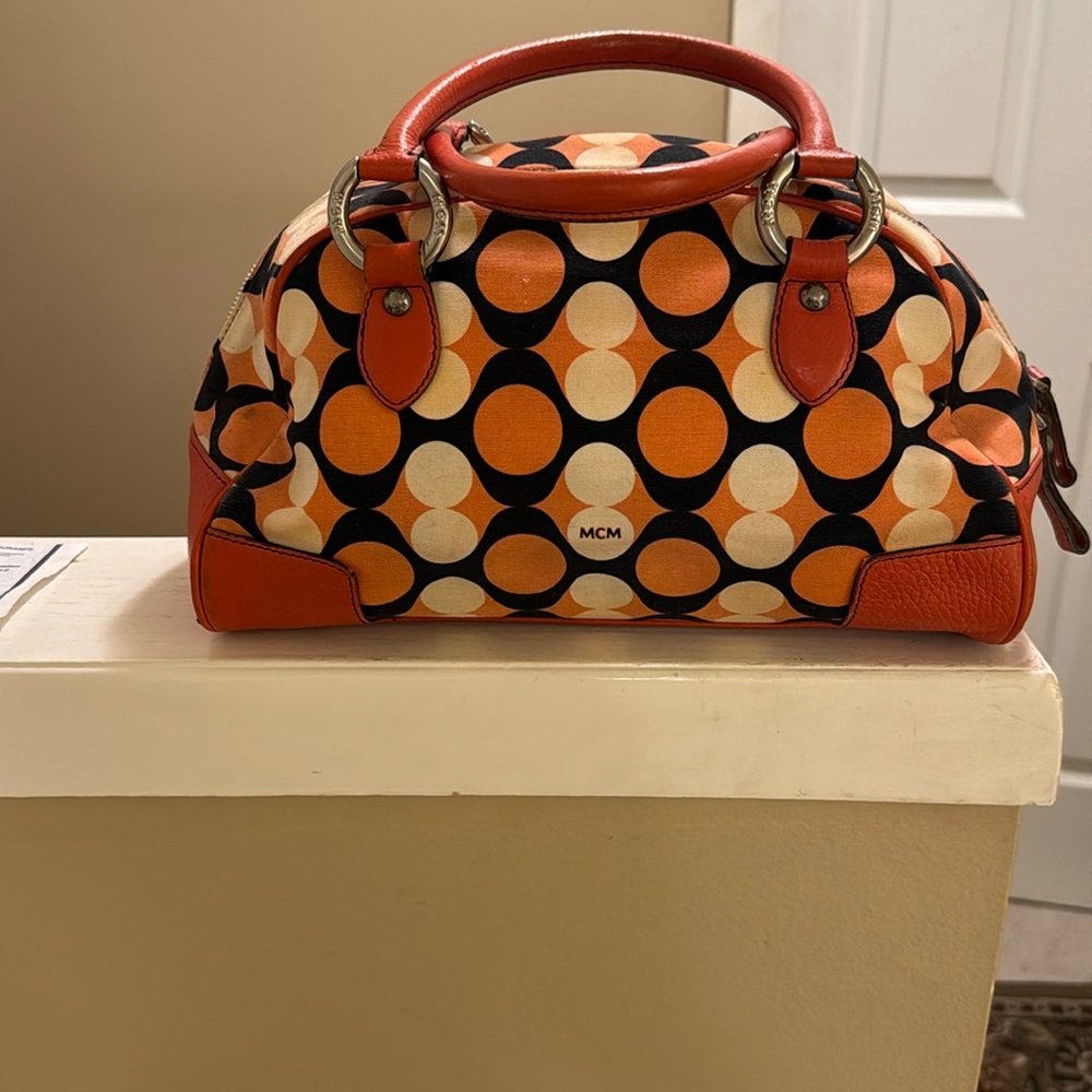 MCM orange/beige colored handbag very pretty
